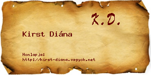 Kirst Diána névjegykártya